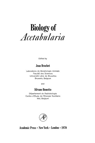 Biology of Acetabularia
