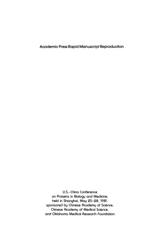 Proteins in Biology and Medicine