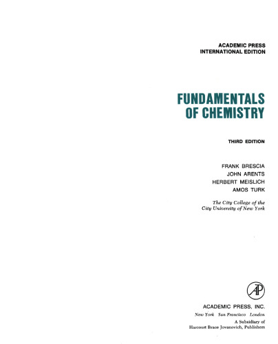 Fundamentals of Chemistry: a Modern Introduction