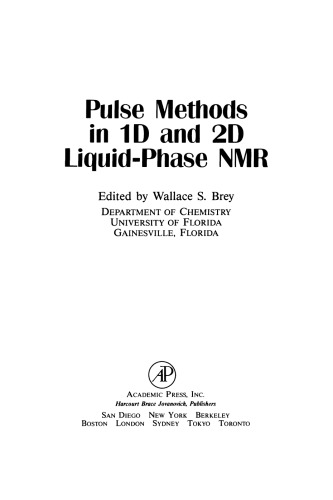 Pulse Methods in 1D & 2D Liquid-Phase NMR