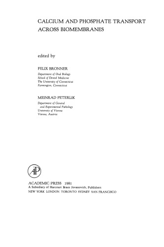 Calcium and Phosphate Transport Across Biomembranes