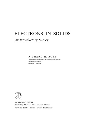 Electrons in Solids. An Introductory Survey