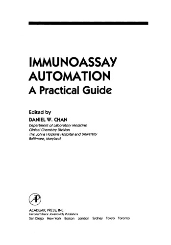Immunoassay Automation. A Practical Guide
