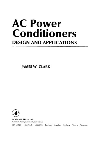 AC Power Conditioners. Design and Application
