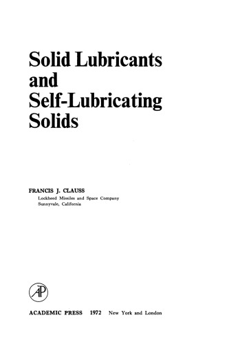 Solid Lubricants and Self-Lubricating Solids
