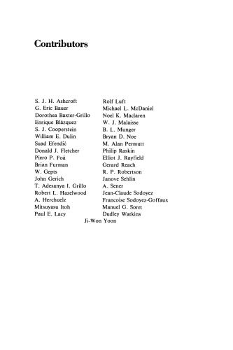 The Islets of Langerhans. Biochemistry, Physiology, and Pathology