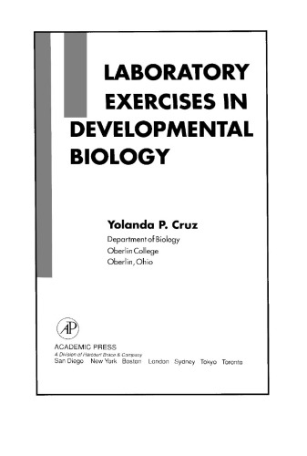 Laboratory Exercises in Developmental Biology