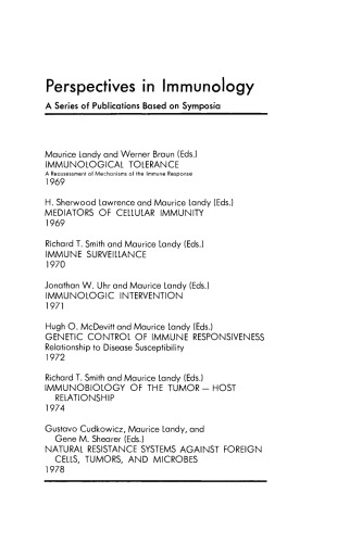 Natural Resistance Systems Against Foreign Cells, Tumors, and Microbes