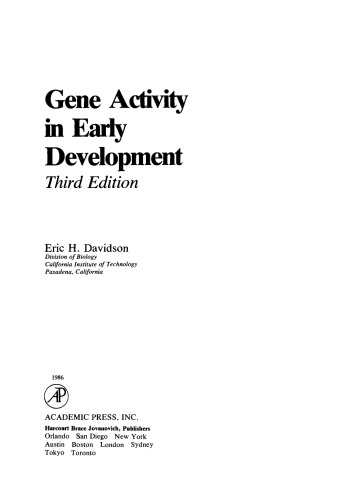Gene Activity in Early Development