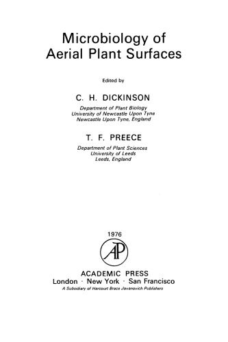 Microbiology of Aerial Plant Surfaces