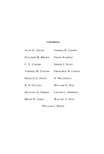 The Porphyrins. Physical Chemistry, Part C