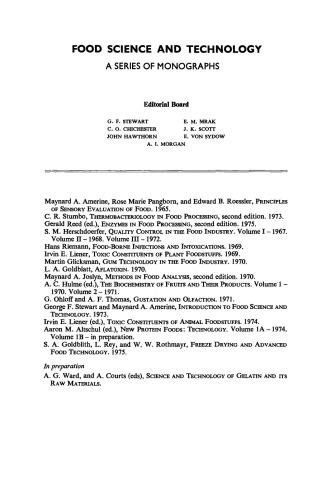 Water Relations of Foods. Proceedings of an International Symposium held in Glasgow, September 1974