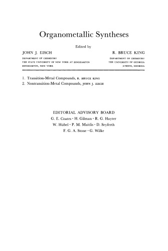 Organometallic Syntheses. Nontransition-Metal Compounds