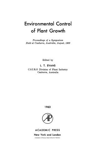 Environmental Control of Plant Growth