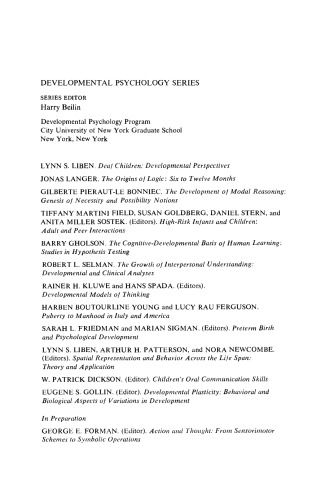 Developmental Plasticity. Behavioral and Biological Aspects of Variations in Development