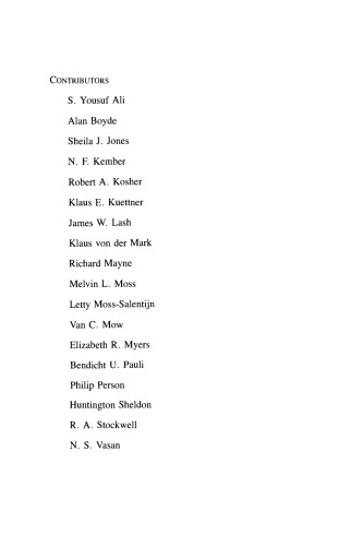 Cartilage. Structure, Function, and Biochemistry