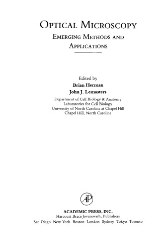 Optical Microscopy. Emerging Methods and Applications