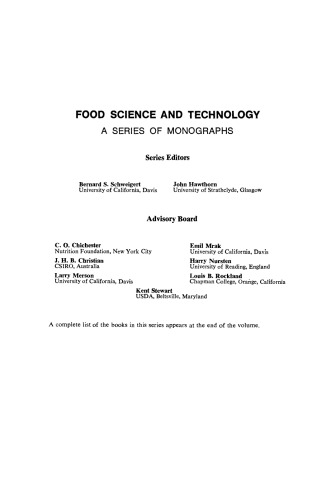 Handbook of Food Isotherms: Water Sorption Parameters for Food and Food Components