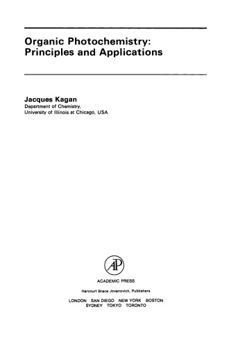Organic Photochemistry. Principles and Applications