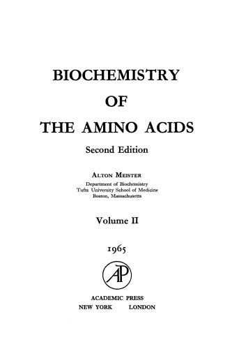 Biochemistry of the Amino Acids