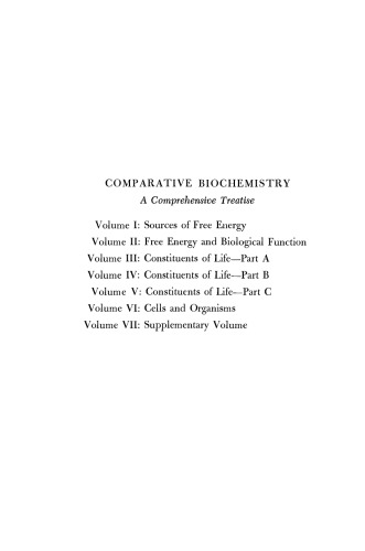 Comparative Biochemistry. A Comprehensive Treatise