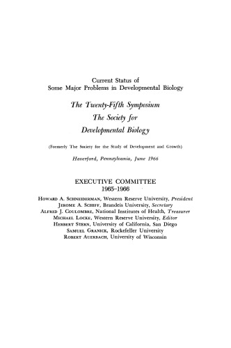 Major Problems in Developmental Biology