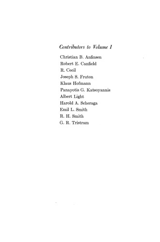 The Proteins Composition, Structure, and Function. Volume 1