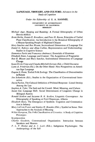 The Folk Classification of Ceramics. A Study Of Cognitive Prototypes