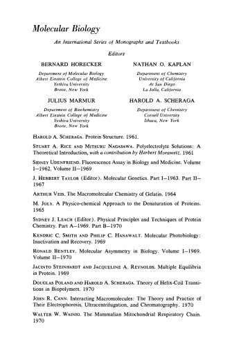 Physical Principles and Techniques of Protein Chemistry
