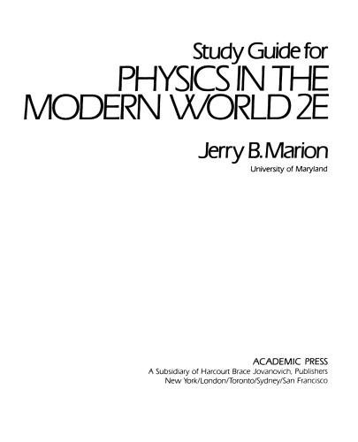 Study Guide for Physics in the Modern World