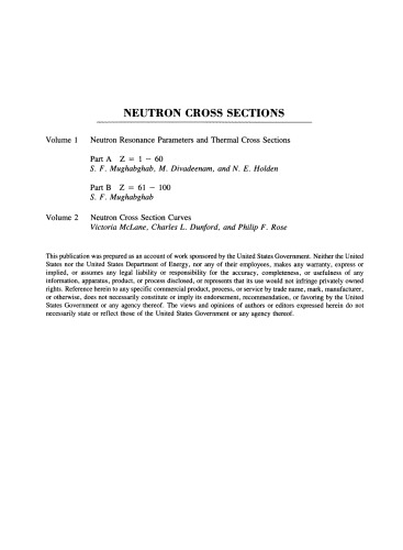 Neutron Cross Sections