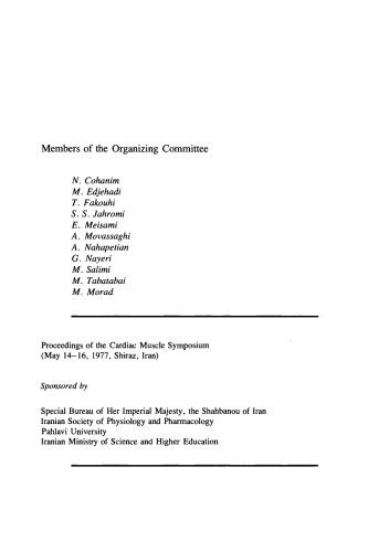 Biophysical Aspects of Cardiac Muscle