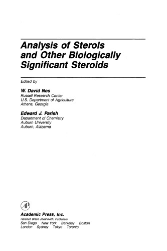 Analysis of Sterols and Other Biologically Significant Steroids