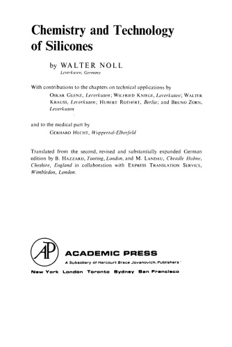 Chemistry and Technology of Silicones