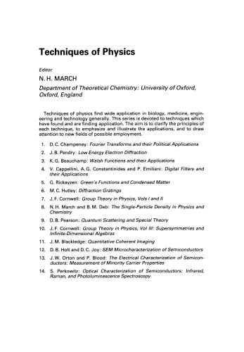 Optical Characterization of Semiconductors. Infrared, Raman, and Photoluminescence Spectroscopy