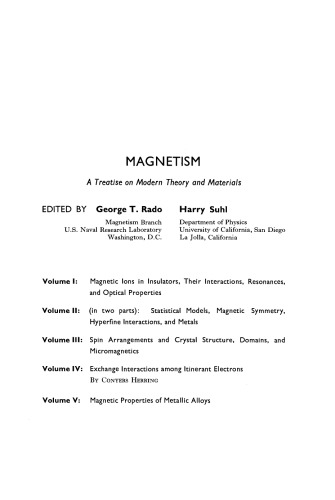 Magnetism. Magnetic Properties of Metallic Alloys
