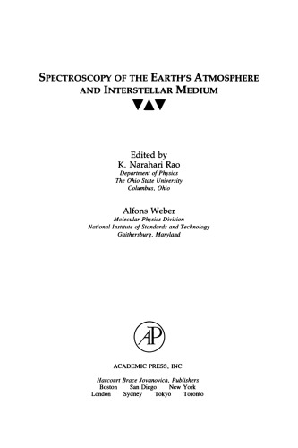 Spectroscopy of the Earth's Atmosphere and Interstellar Medium