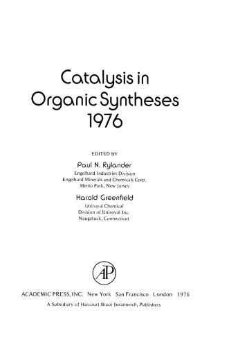 Catalytic in Organic Syntheses