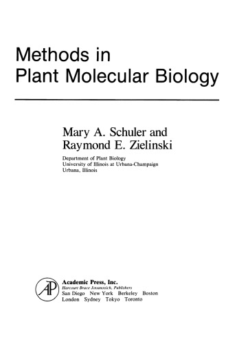 Methods in Plant Molecular Biology