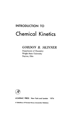 Introduction to Chemical Kinetics