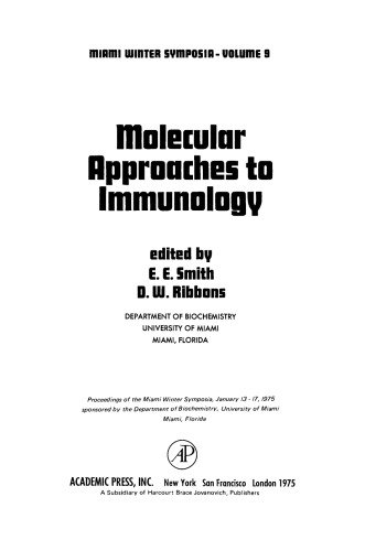 Molecular Approaches to Immunology