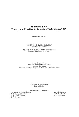 Theory and Practice of Emulsion Technology