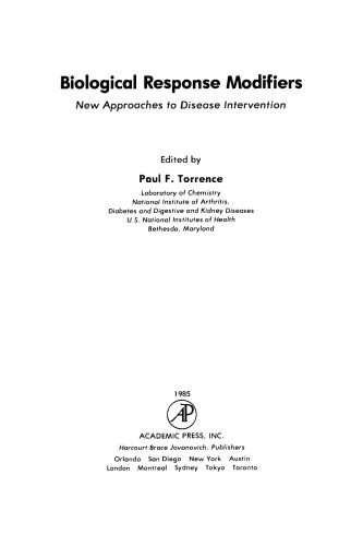Biological Response Modifiers. New Approaches to Disease Intervention