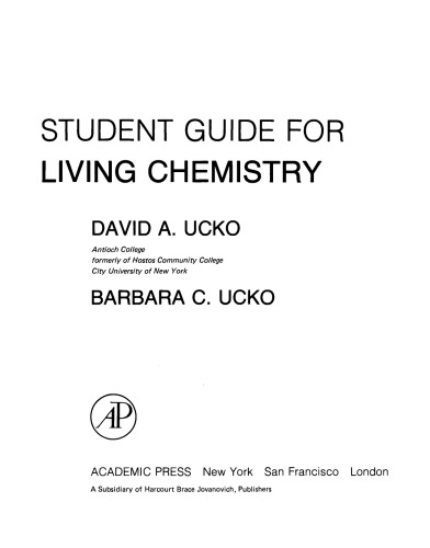 Student Guide for Living Chemistry