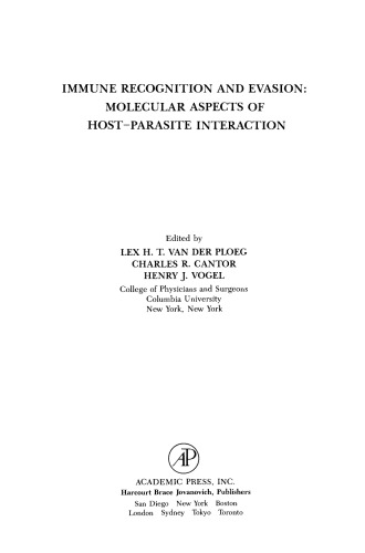 Immune Recognition and Evasion: Molecular Aspects of Host–Parasite Interaction