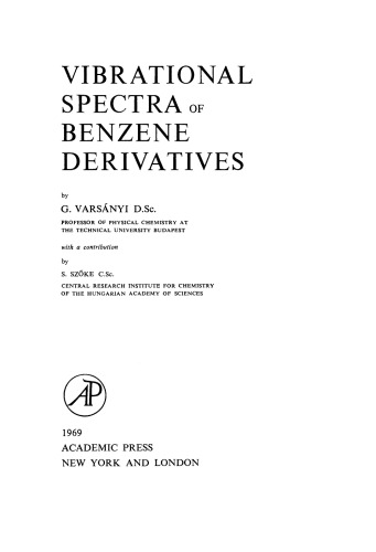 Vibrational Spectra of Benzene Derivatives