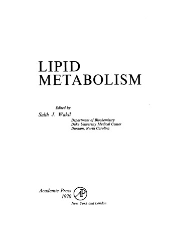 Lipid Metabolism