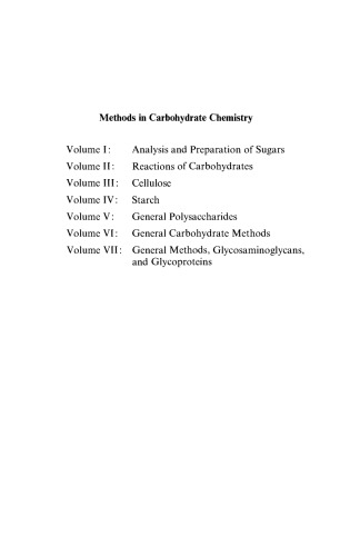 General Methods, Glycosaminoglycans, and Glycoproteins