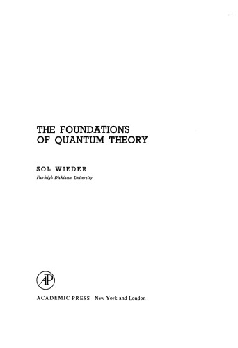 The Foundations of Quantum Theory