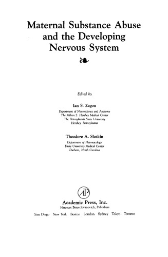 Maternal Substance Abuse and the Developing Nervous System
